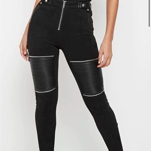 Maniere de voir ribbed vegan suede biker leggings